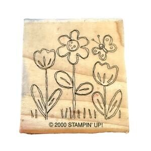 Stampin’ Up Vintage 2000 Flowers & Butterfly Rubber Stamp